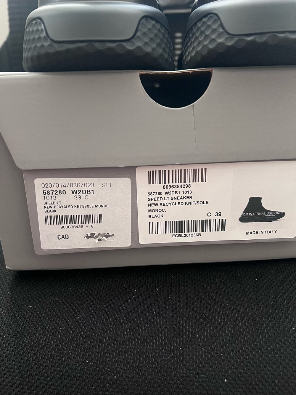 Balenciaga Black Speed Trainer Sock Sneaker with Logo - Picture 3 of 7